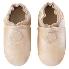 Chaussures-Chaussures fille 23-38-Chaussons-Chaussons bébé cuir souple uni