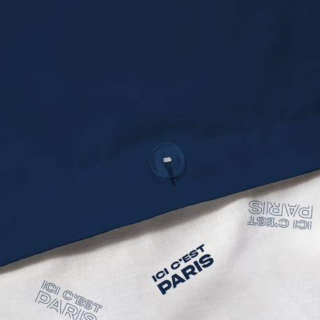 Parure de lit imprimée 100% coton, psg devise Bleu 5 - vertbaudet enfant 