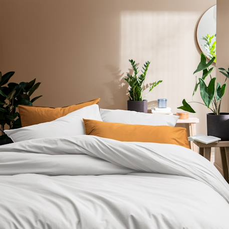 Set de 2 taies d'oreiller unies à volant, coton lavé Anthracite+Blanc+Caramel+Lie de vin+Lin+Miel 10 - vertbaudet enfant 