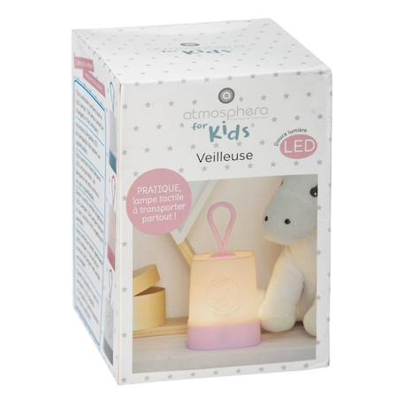 Veilleuse sur batterie h.16cm silicone avec poignée Bleu+Gris+Rose 14 - vertbaudet enfant 