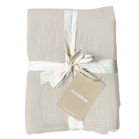 Set de 2 taies d'oreiller unies en coton, gaze de coton Bleu horizon+Caramel+Chocolat+Lichen+Naturel+Terre cuite 23 - vertbaudet enfant 