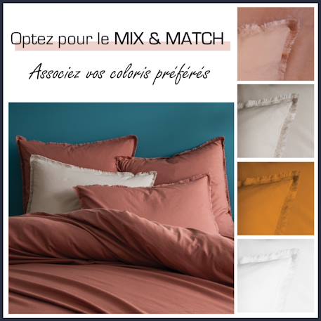 Housse de couette unie en coton, coton lavé Bleu glacier+Bleu nuit+Caramel+Lichen+Lin+Miel+Nude+Terre cuite 48 - vertbaudet enfant 