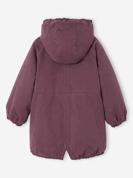 Parka fille à capuche doublée imitation fourrure bois de rose+noir+prune+vert foncé 17 - vertbaudet enfant 