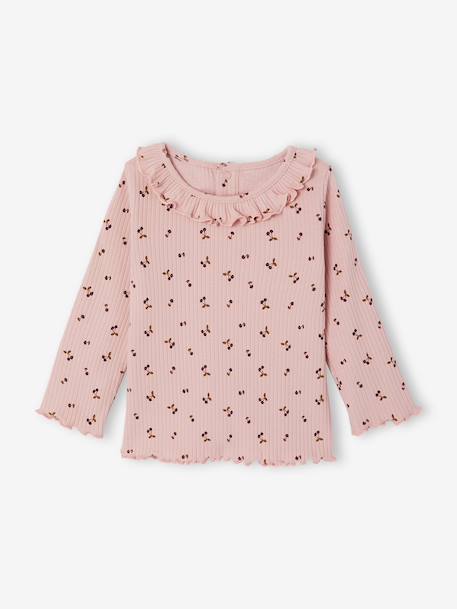 T-shirt bébé imprimé de petits coeurs vanille+vieux rose 5 - vertbaudet enfant 