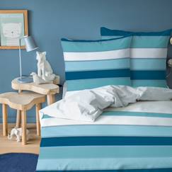 Linge de maison et décoration-Parure de lit imprimée 100% coton, tendance océane