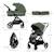 Poussette 3 en 1 Kinderkraft YOXI avec Nacelle Transformable, Siège Réversible, MINK PRO i-Size et Roues Increvables Gris clair+Vert 12 - vertbaudet enfant 