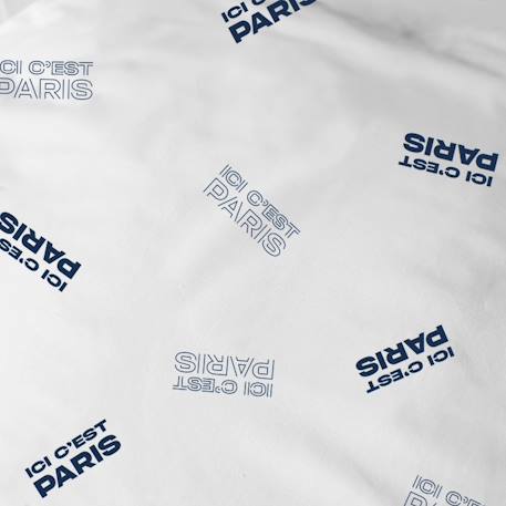 Parure de lit imprimée 100% coton, psg devise Bleu 6 - vertbaudet enfant 