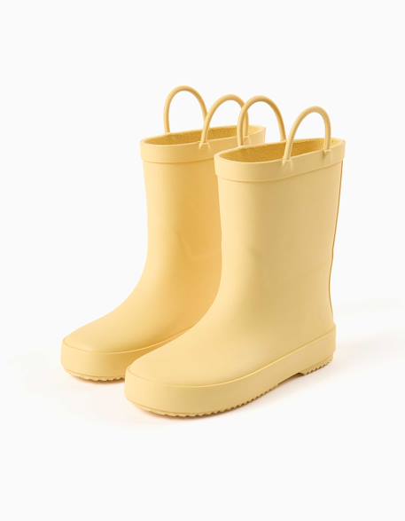 Bottes de pluie en caoutchouc avec anses Jaune 2 - vertbaudet enfant 