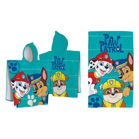 Fille-Ensemble cape de bain et drap de plage imprimés 100% coton, pat patrouille summer