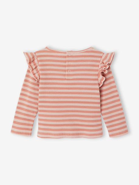 T-shirt manches longues bébé fille rose+vanille 4 - vertbaudet enfant 