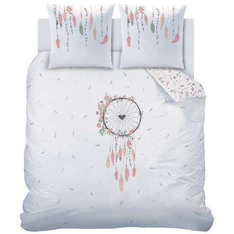 Parure de lit imprimée 100% coton, attrape coeur Blanc 3 - vertbaudet enfant 