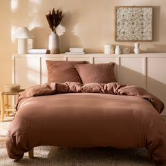 Linge de maison et décoration-Housse de couette unie en coton, gaze de coton