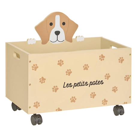 Coffre de rangement à roulettes - scott Beige 1 - vertbaudet enfant 