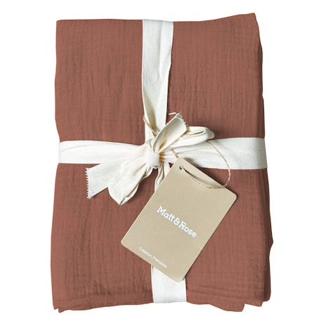 Set de 2 taies d'oreiller unies en coton, gaze de coton Bleu horizon+Bleu paon+Caramel+Chocolat+Lichen+Terre cuite 29 - vertbaudet enfant 