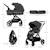 Poussette 3 en 1 Kinderkraft YOXI avec Nacelle Transformable, Siège Réversible, MINK PRO i-Size et Roues Increvables Gris clair+Vert 6 - vertbaudet enfant 