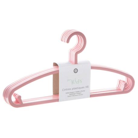 Lot de 6 cintres enfant blanc plastique Blanc+Bleu+Gris+Jaune+Rose+Vert 14 - vertbaudet enfant 