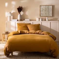 Linge de maison et décoration-Housse de couette unie en coton, gaze de coton