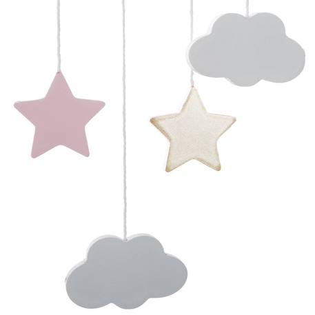 Suspension murale lune et étoiles - lune Rose 3 - vertbaudet enfant 