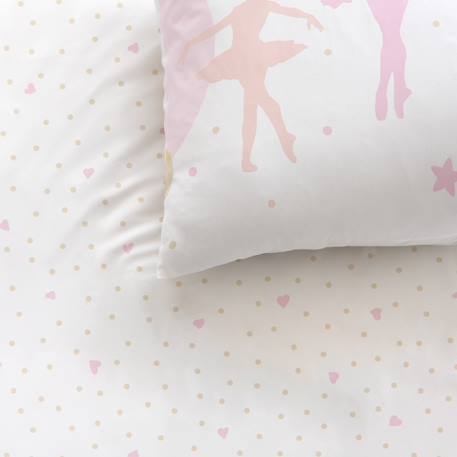 Parure de lit imprimée 100% coton, opéra Blanc, rose 2 - vertbaudet enfant 