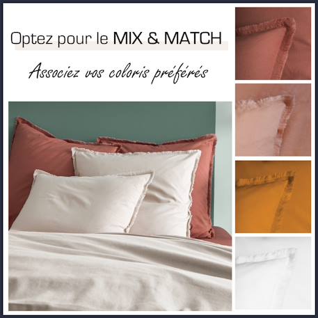 Housse de couette unie en coton, coton lavé Bleu glacier+Bleu nuit+Caramel+Lichen+Lin+Miel+Nude+Terre cuite 30 - vertbaudet enfant 