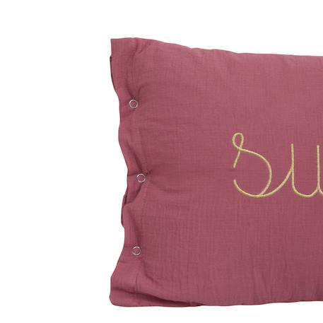 Coussin rectangulaire gaze de coton - Lili Blanc+Bleu gris+Marron+Rose antique+Rose clair+Vert 13 - vertbaudet enfant 