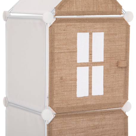Rangement enfant colonne 4 casiers- linno Beige moyen 4 - vertbaudet enfant 