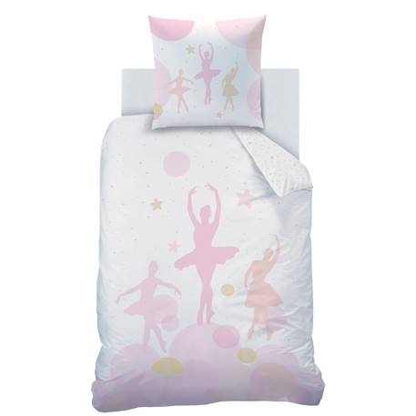 Parure de lit imprimée 100% coton, opéra Blanc, rose 3 - vertbaudet enfant 