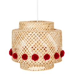 Linge de maison et décoration-Décoration-Suspension pompons en bambou - liby