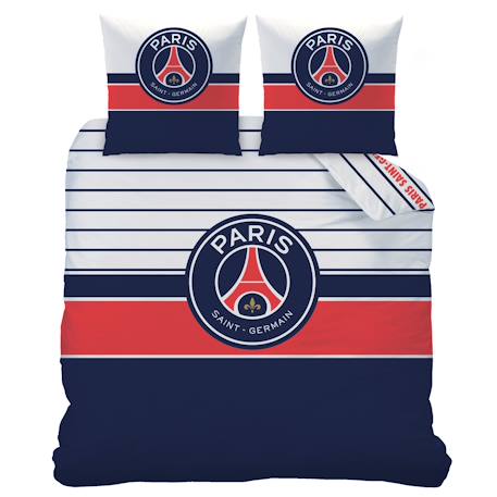 Parure de lit imprimée 100% coton, psg logo Bleu 3 - vertbaudet enfant 