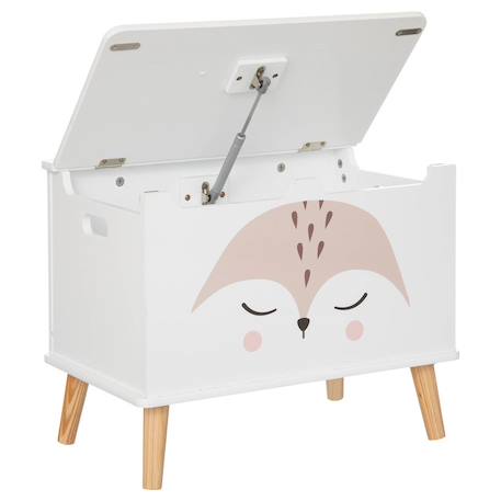 Coffre de rangement renard en bois - douceur Blanc 2 - vertbaudet enfant 