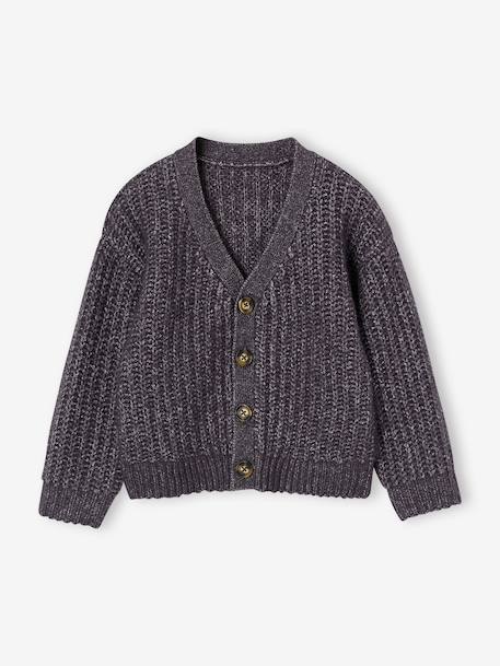Gilet col V garçon gris ardoise 1 - vertbaudet enfant 