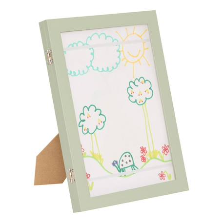 Cadre à dessin enfant a4 vitré - dessy Blanc+Rose+Vert 2 - vertbaudet enfant 