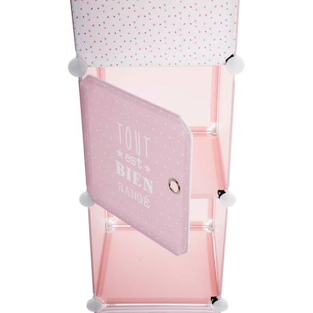 Rangement colonne 4 casiers - sunny Gris+Rose 10 - vertbaudet enfant 