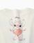 T-shirt en coton à manches longues avec imprimé stitch is cute Blanc 4 - vertbaudet enfant 