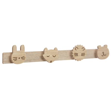 Patère 4 crochets animaux en bois - syna Beige 2 - vertbaudet enfant 