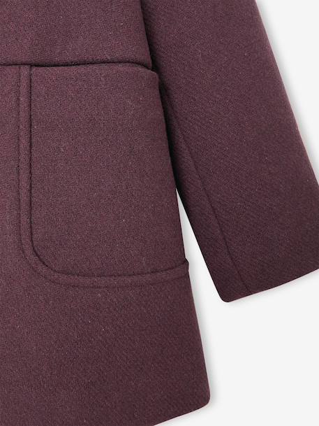 Duffle-coat à capuche fille drap de laine blush+camel+prune+vert de gris 22 - vertbaudet enfant 
