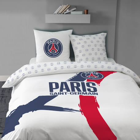 Parure de lit imprimée 100% coton, psg tour Blanc 1 - vertbaudet enfant 