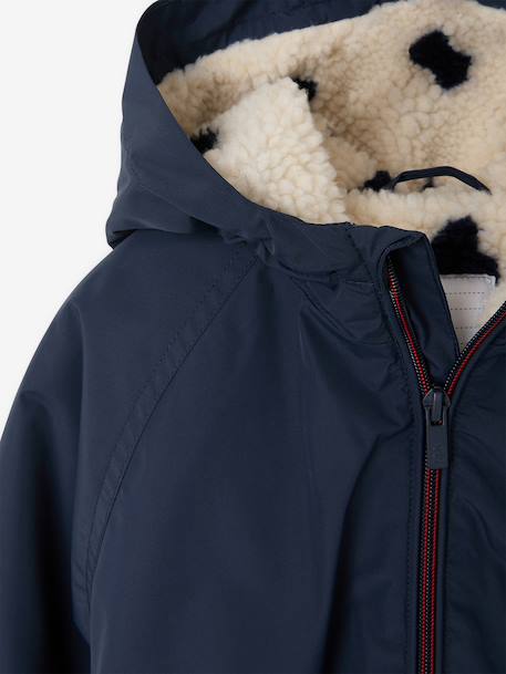 Coupe-vent fille à capuche doublé sherpa marine+rose 3 - vertbaudet enfant 