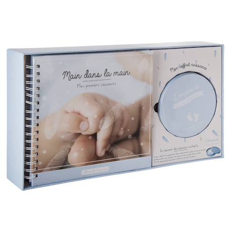 Coffret de naissance album photos et kit empreinte - patti Bleu+Rose 2 - vertbaudet enfant 