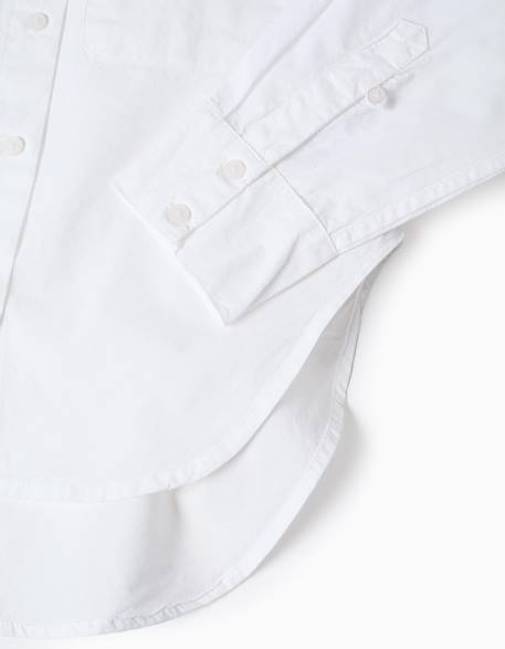 Chemise en popeline à manches longues avec épaules tombantes Blanc 4 - vertbaudet enfant 
