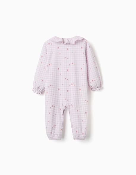 Dors-bien en coton à motif vichy Rose clair 2 - vertbaudet enfant 