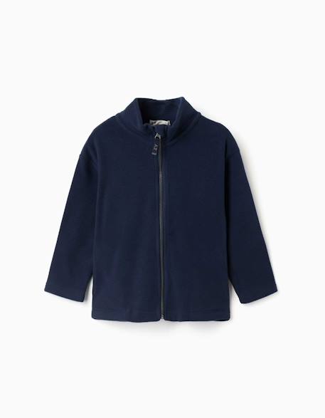 Veste en polaire à col montant Bleu foncé 1 - vertbaudet enfant 