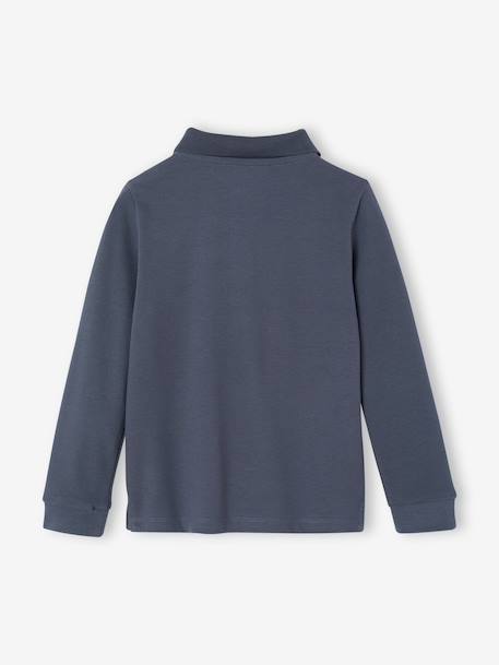 Lot de 2 polos manches longues garçon blanc+bleu ardoise 3 - vertbaudet enfant 