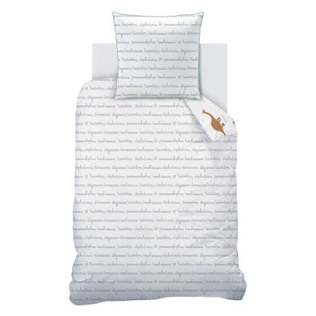 Parure de lit imprimée 100% coton, dinos Blanc 4 - vertbaudet enfant 