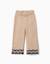 Pantalon en maille avec ourlet à rayures Beige 1 - vertbaudet enfant 