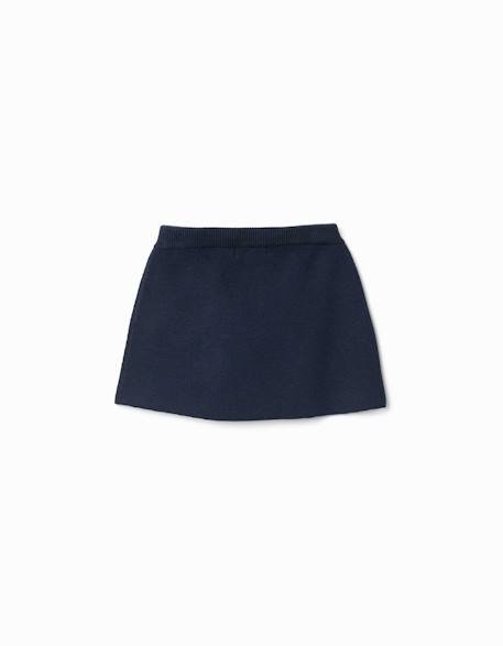 Jupe en maille avec nœud décoratif Bleu foncé 2 - vertbaudet enfant 