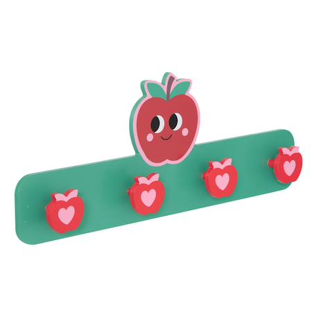 Patère 4 crochets pomme - cha cha pop Rouge 2 - vertbaudet enfant 