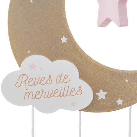 Suspension murale lune et étoiles - lune Rose 2 - vertbaudet enfant 