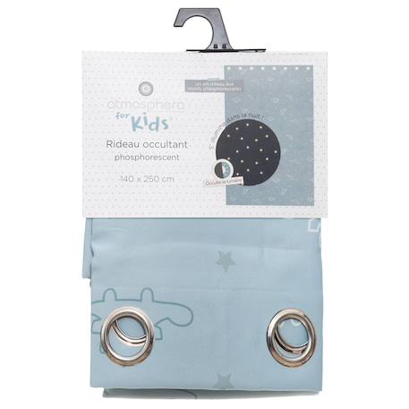 Rideau occultant phosphorescent dinosaure - aipo Bleu+Gris+Rose 3 - vertbaudet enfant 