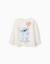 T-shirt en coton à manches longues avec imprimé stitch is cute Blanc 1 - vertbaudet enfant 